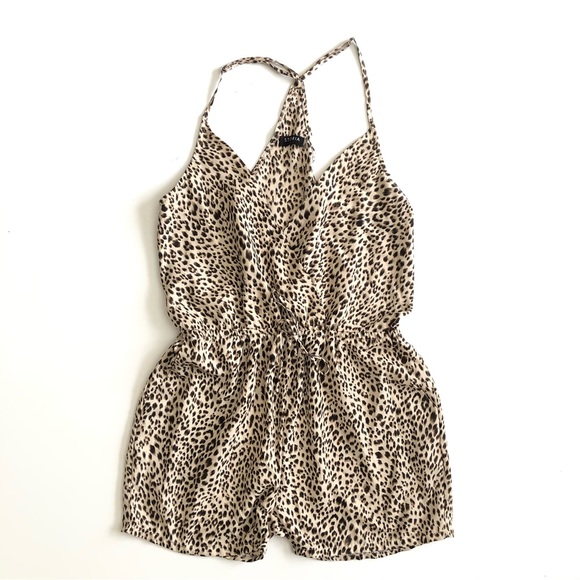 STORIA Leopard Print Romper With Pockets Size L - Picture 6 of 6